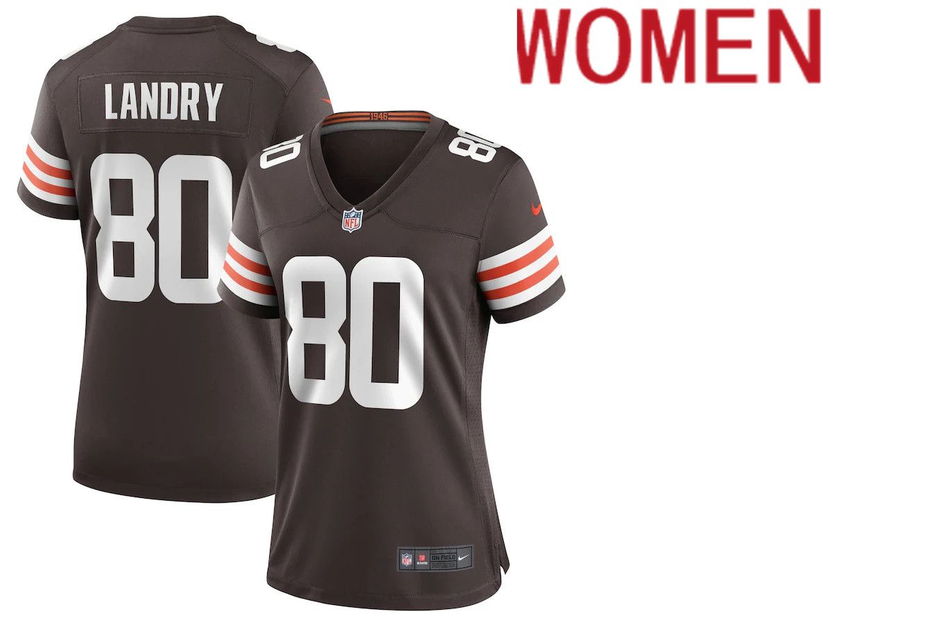 Women Cleveland Browns #80 Jarvis Landry Nike Brown Player Game NFL Jersey